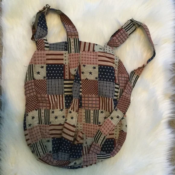 Retro Patchwork Stars & Stripes Backpack - Picture 3 of 4